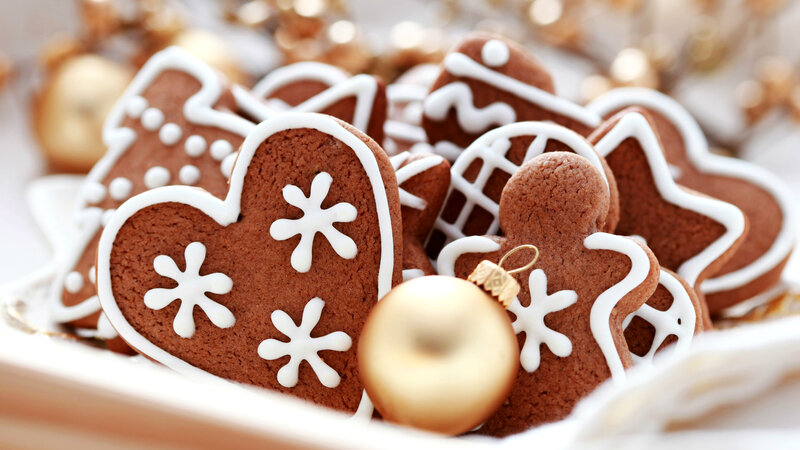 Gingerbread Cookies in Bowl — Brown, Festive, Winter, Photograph