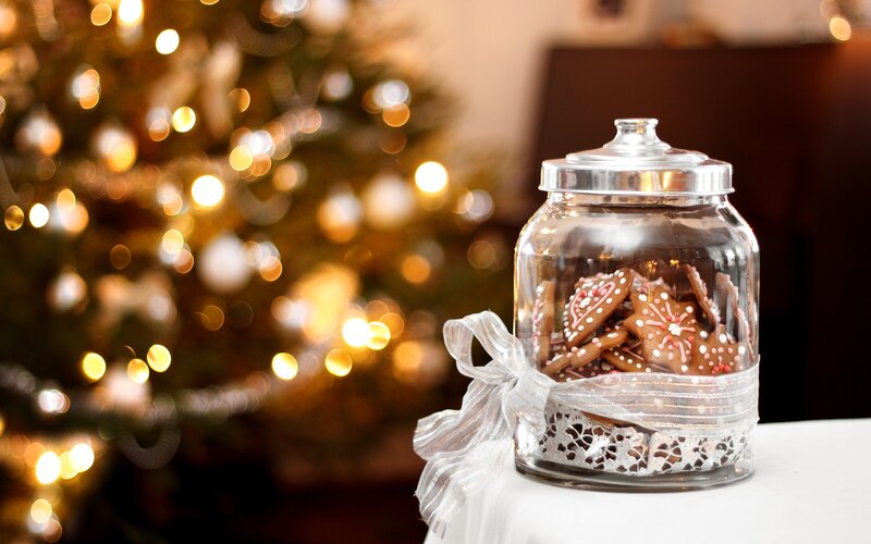 Gingerbread Cookies in Jar — Brown, Festive, Winter