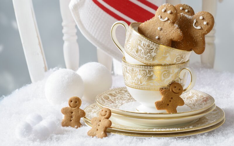 Gingerbread Cookies in Snow