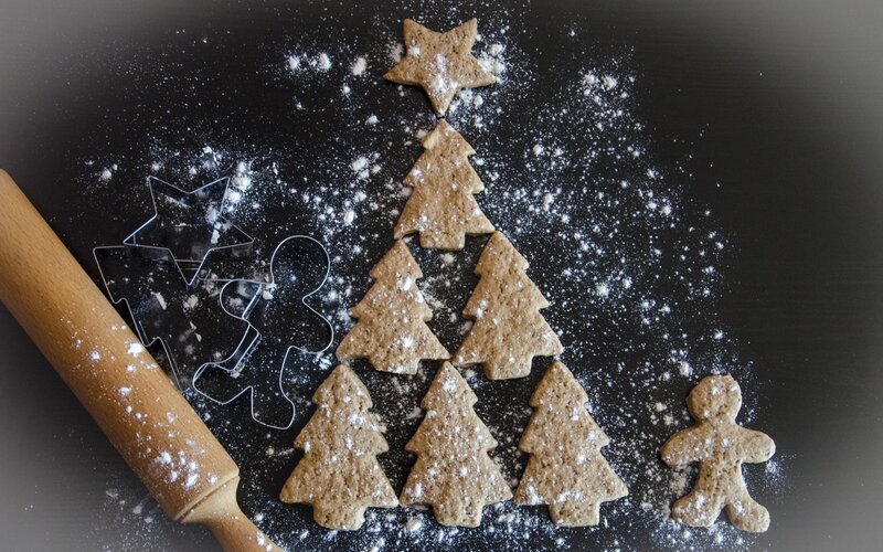 Gingerbread Cookies on Table — Brown, Festive, Winter
