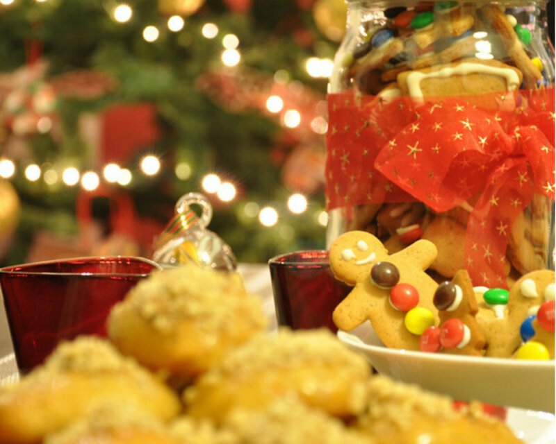 Gingerbread Cookies on Table — Red