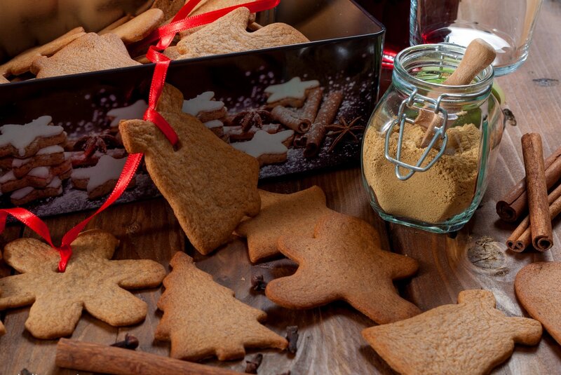 Gingerbread Cookies on Wood — Brown, Cozy