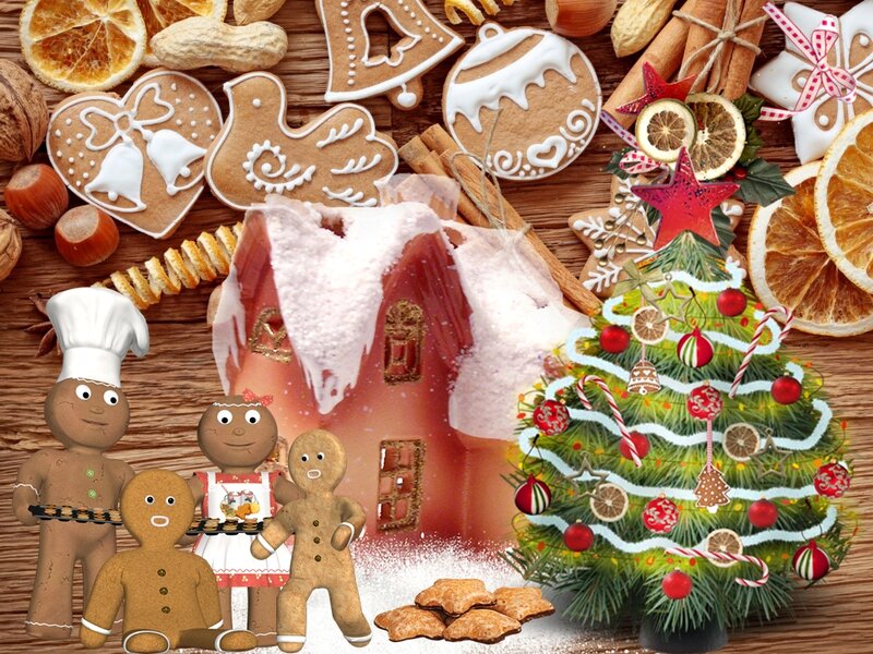Gingerbread Family and House