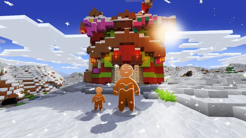 Gingerbread Figures in Snow