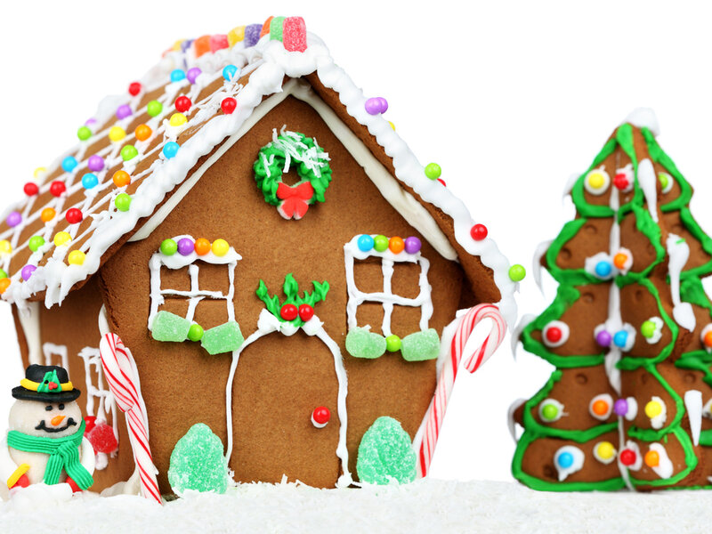 Gingerbread House and Tree — Brown, Festive