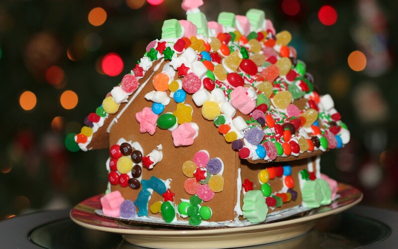 Gingerbread House — Brown, Festive, Night