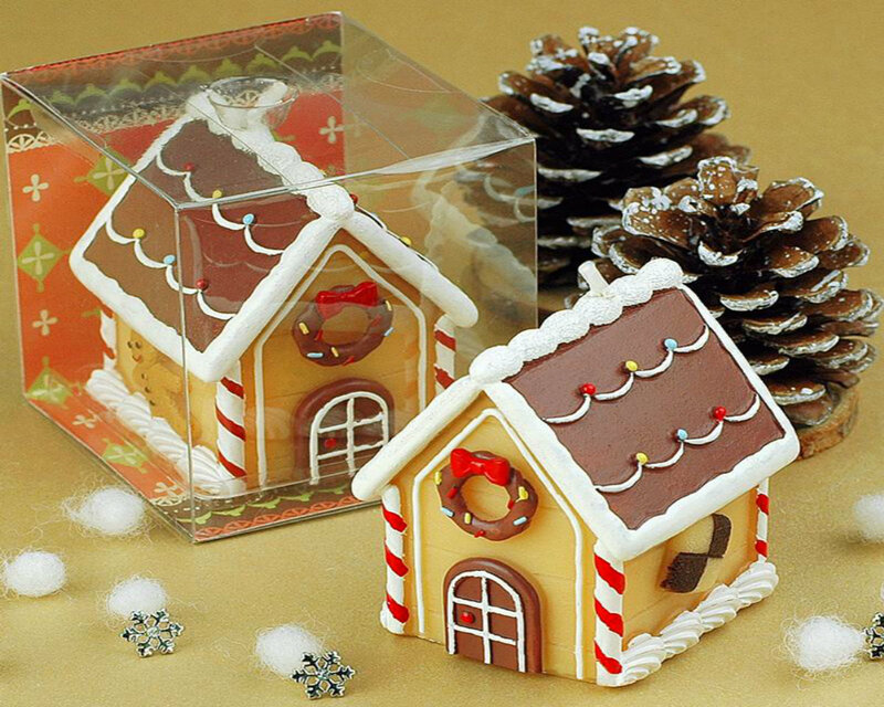 Gingerbread House — Brown, Festive, Winter, Photograph, Pinecones