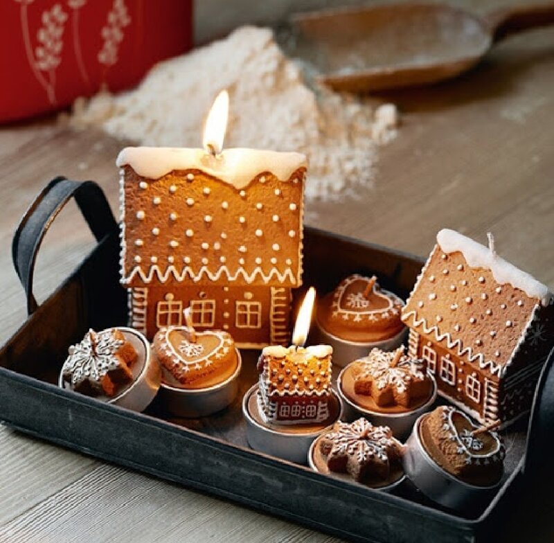 Gingerbread House Candles