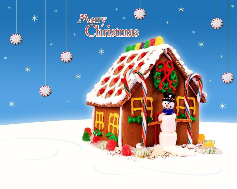 Gingerbread house Christmas scene