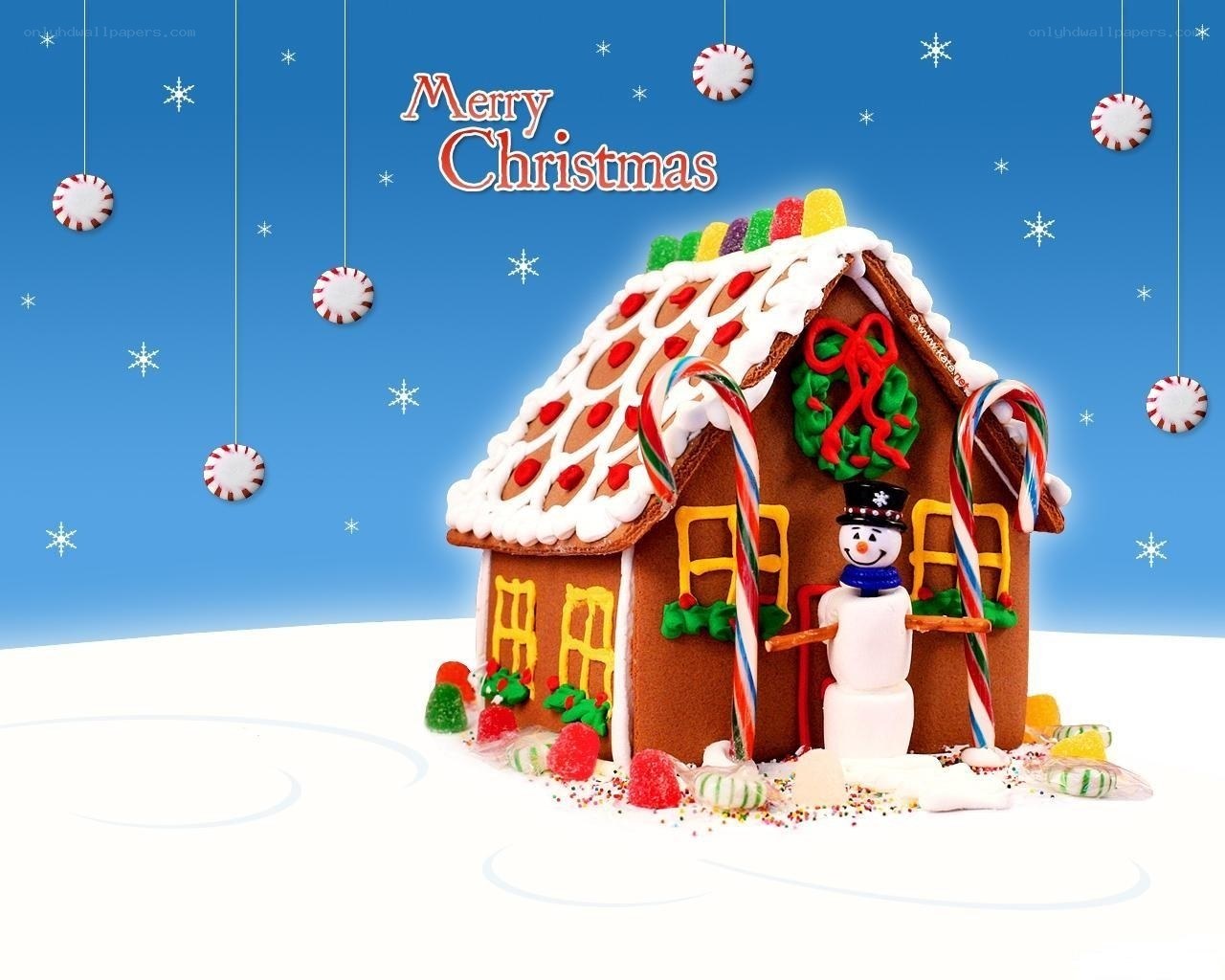 Gingerbread house Christmas scene