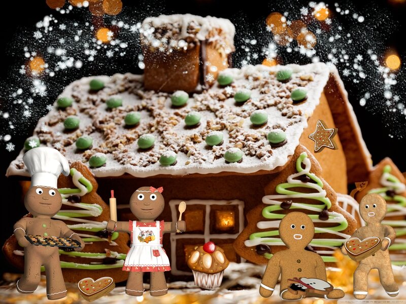 Gingerbread House Scene