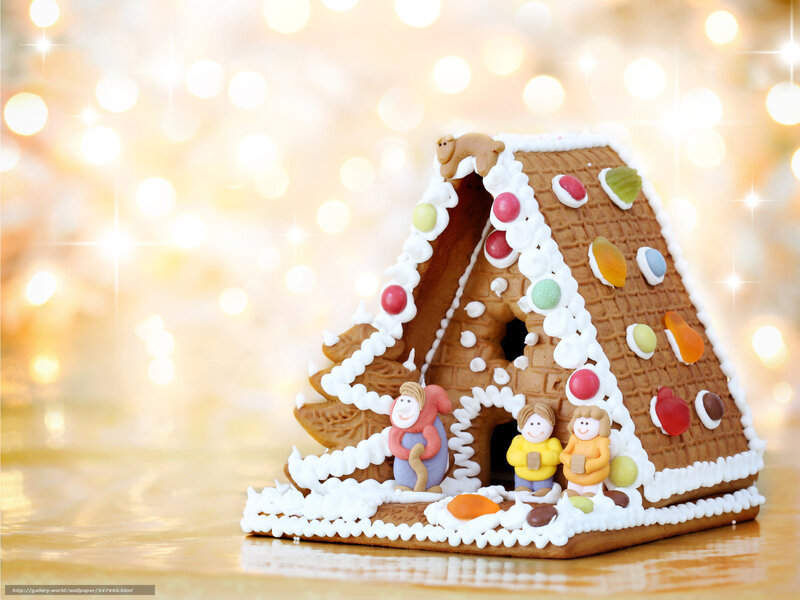 Gingerbread house with candy decorations