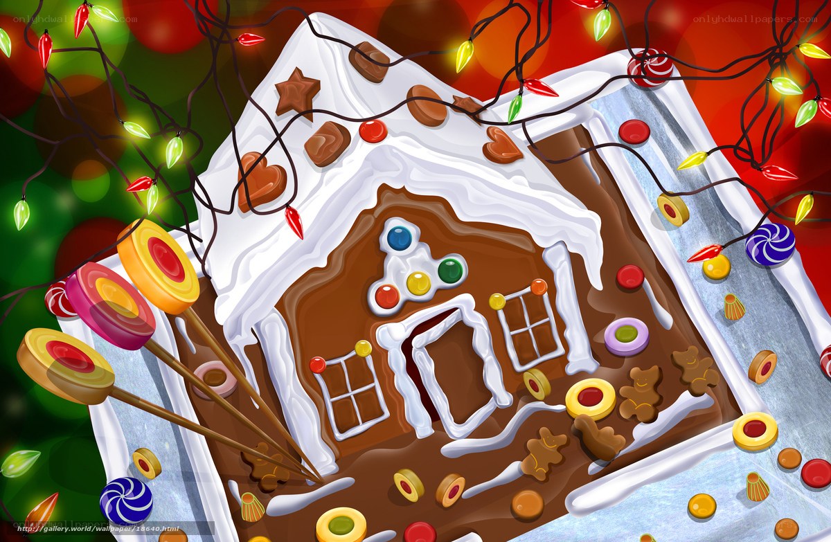 Gingerbread house with candy
