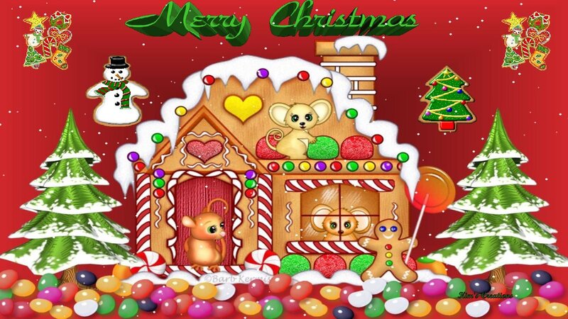 Gingerbread House with Mice
