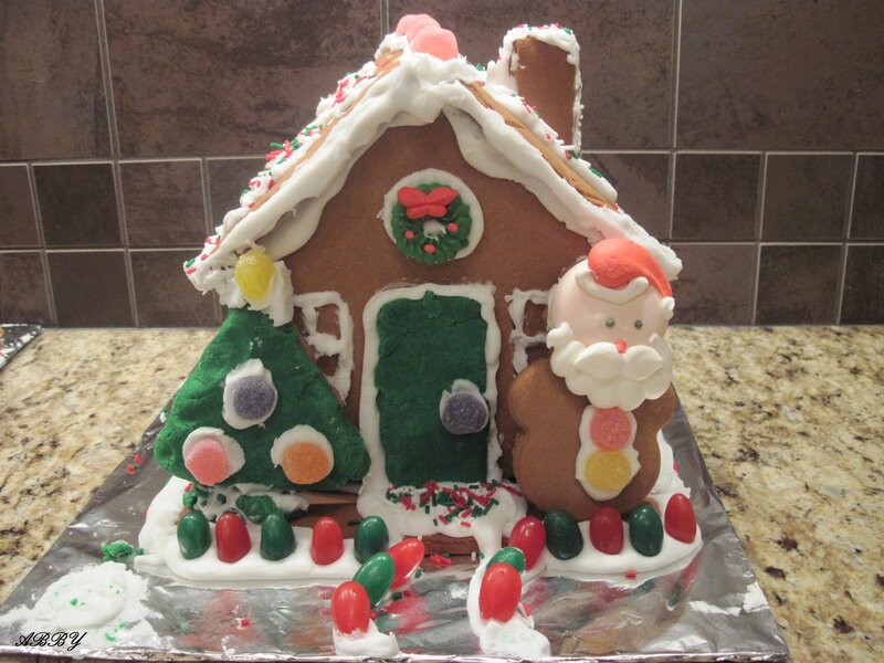 Gingerbread House with Santa