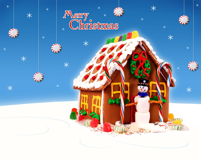 Gingerbread House with Snowman