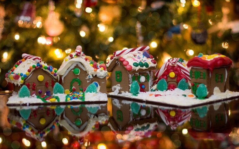 Gingerbread Houses on Display — Brown