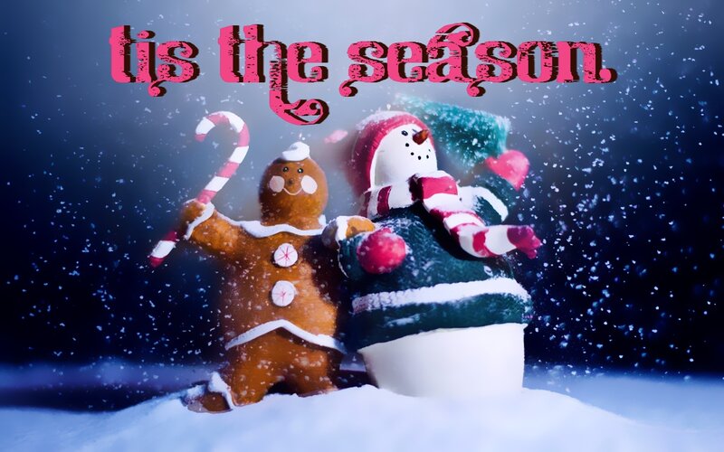 Gingerbread Man and Snowman — Blue