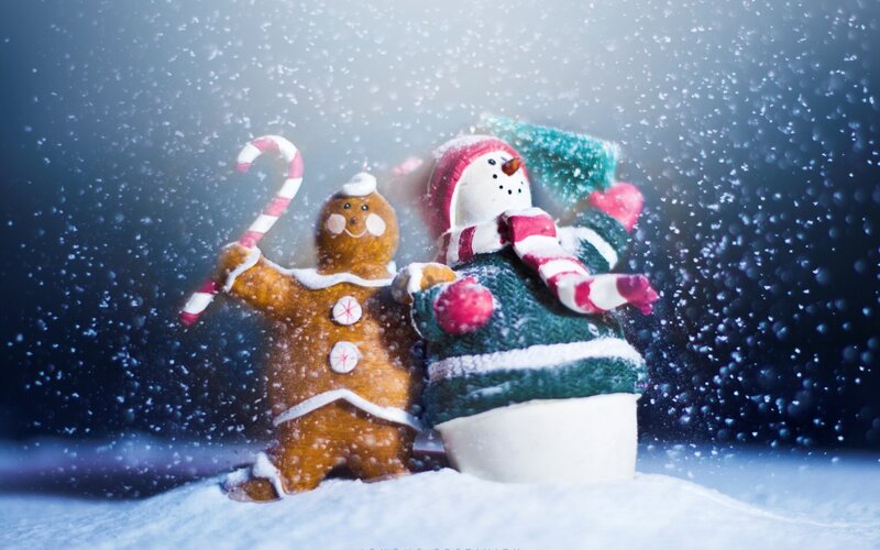 Gingerbread Man and Snowman