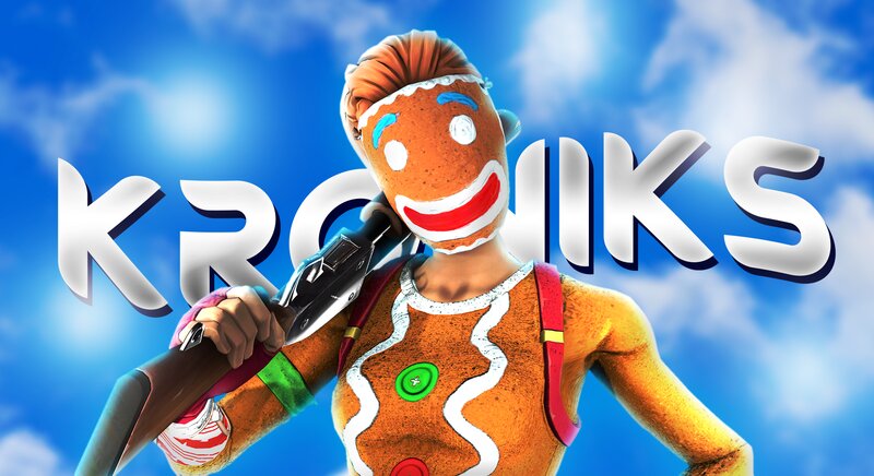 Gingerbread Man Character — Blue, Playful