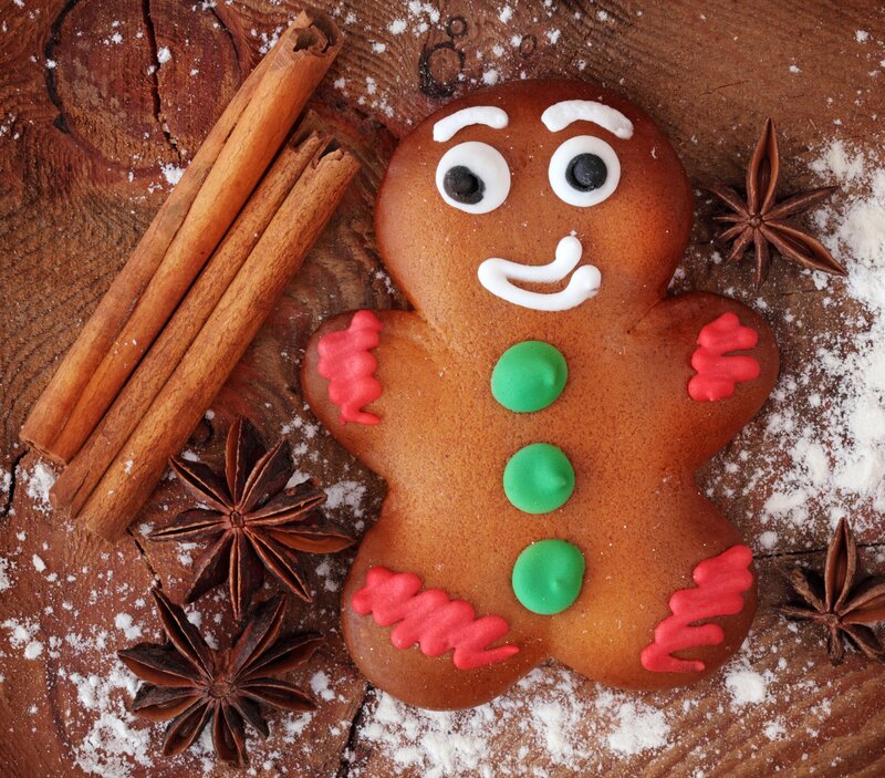 Gingerbread Man Cookie — Brown, Festive