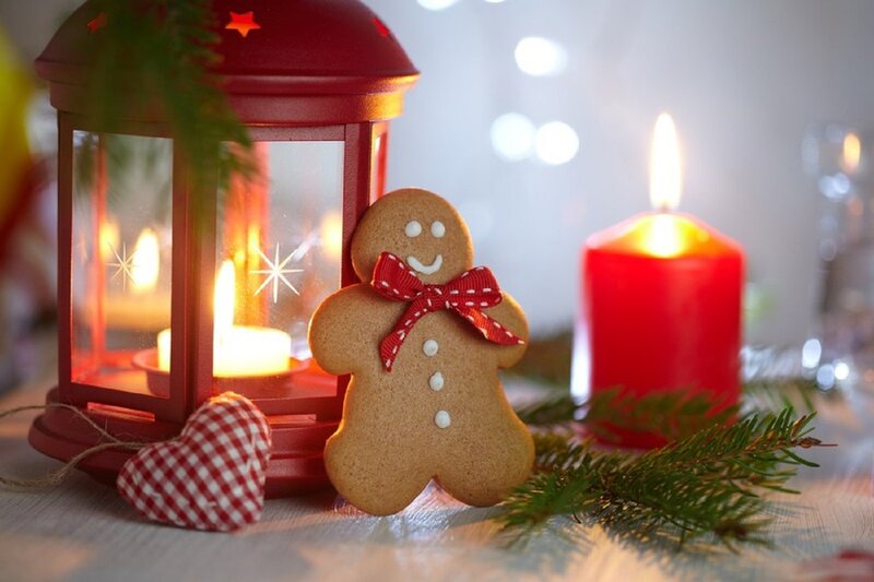 Gingerbread Man Cookie — Red, Festive, Winter, Photograph