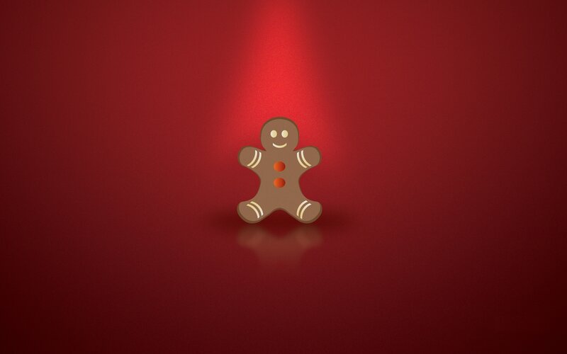 Gingerbread Man Figure — Red, Dramatic