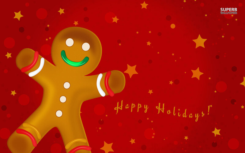 Gingerbread Man Figure — Red, Festive