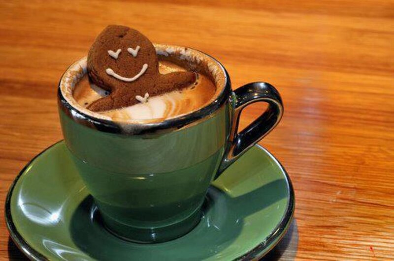 Gingerbread Man in Coffee — Green