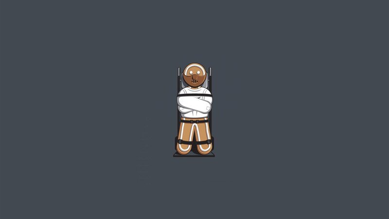 Gingerbread man in restraint chair