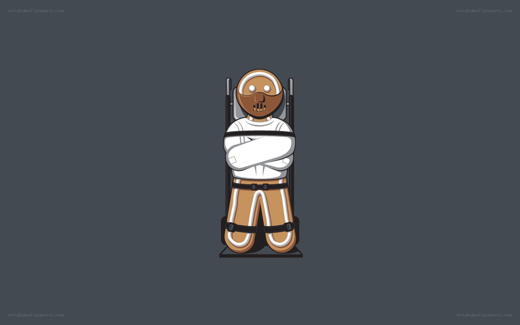 gingerbread man in restraint chair