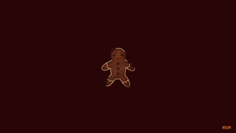 Gingerbread man on dark background