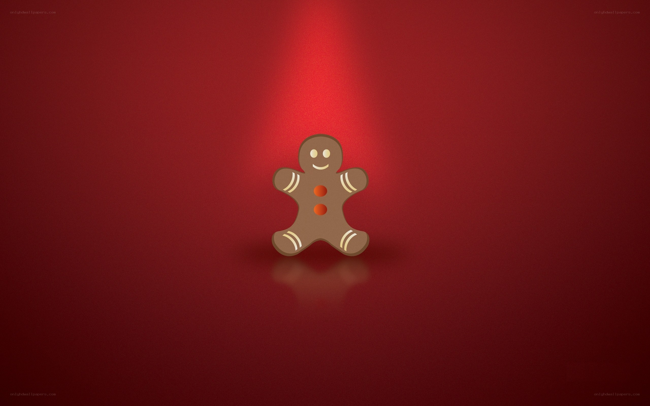 gingerbread man on red background