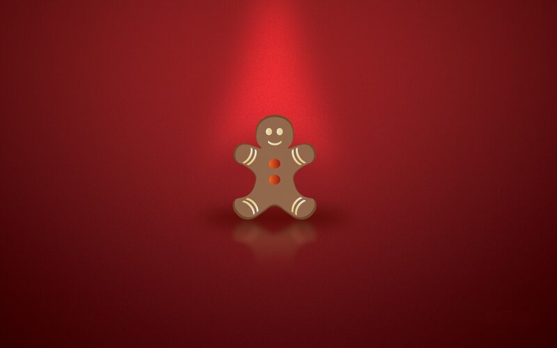 Gingerbread man on red background