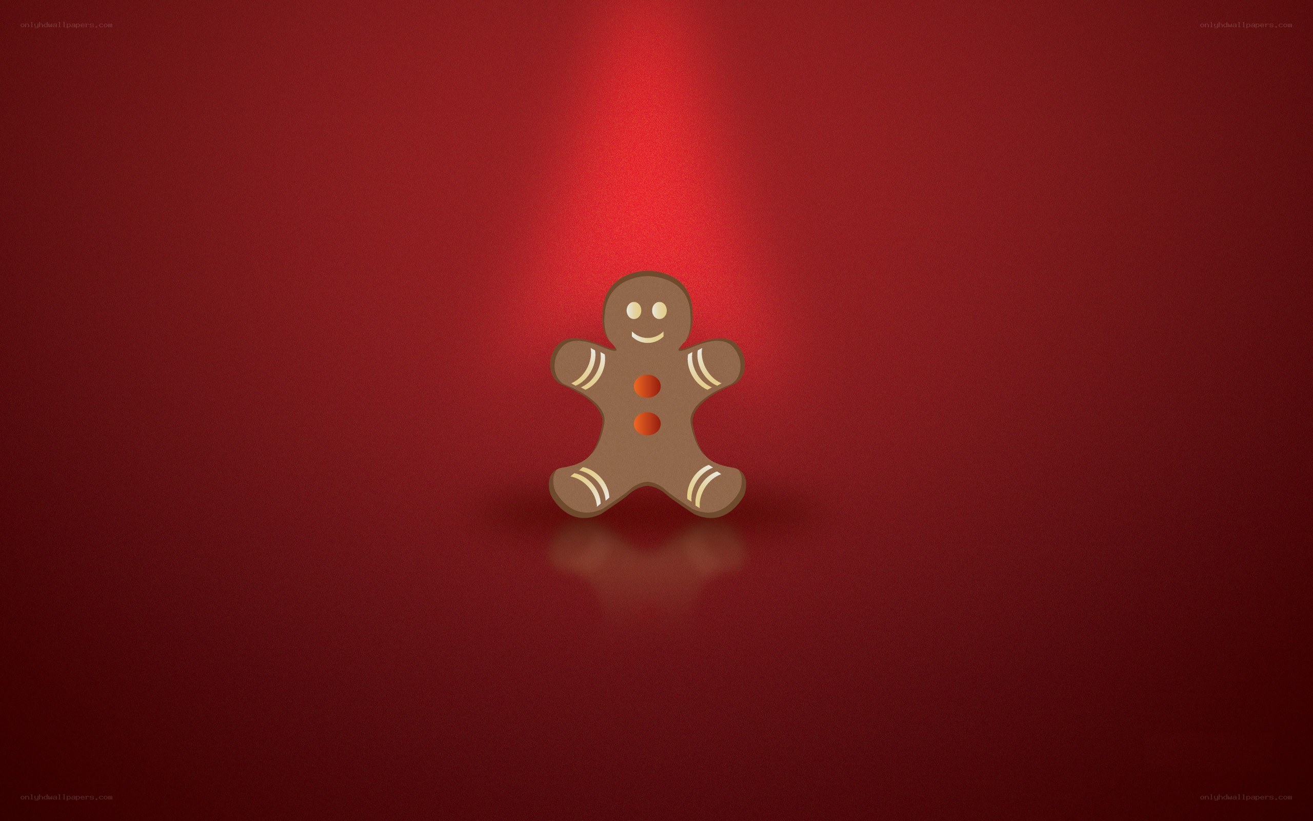 Gingerbread man on red background