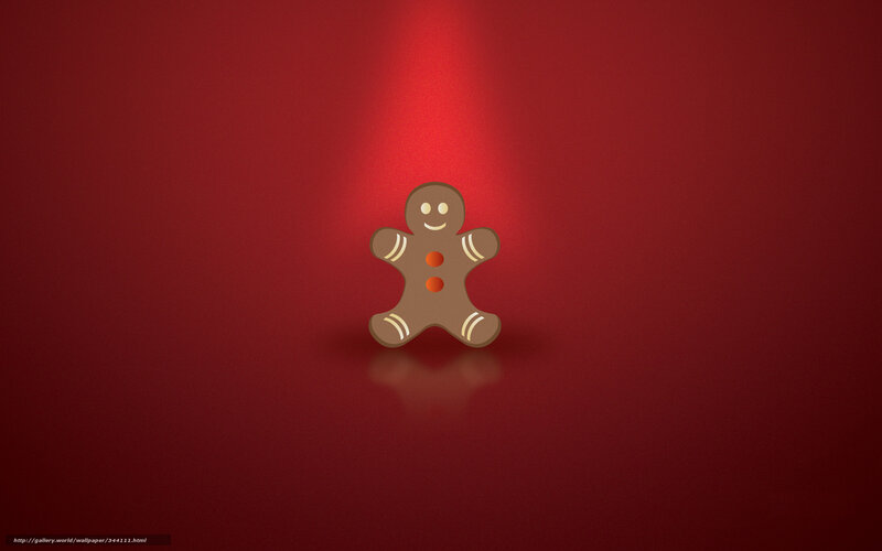 gingerbread man on red background
