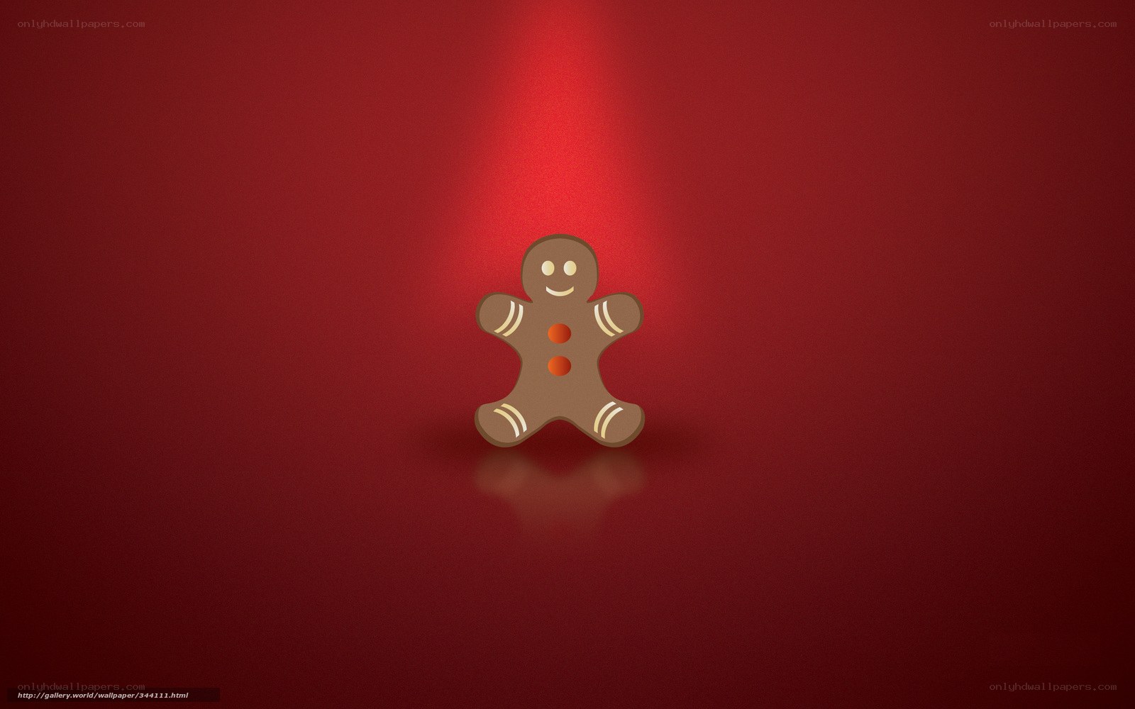 gingerbread man on red background