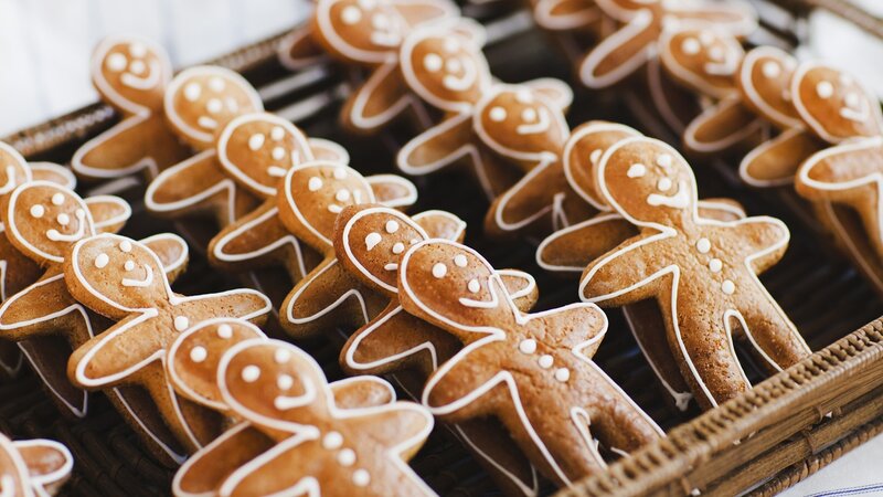 Gingerbread Men Cookies — Brown, Festive, Photograph