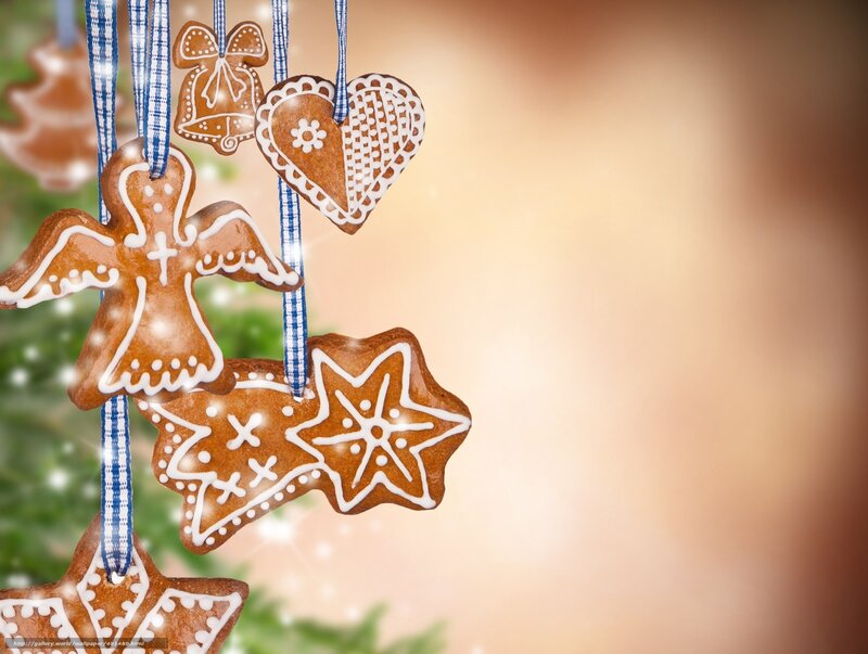 Gingerbread ornaments hanging
