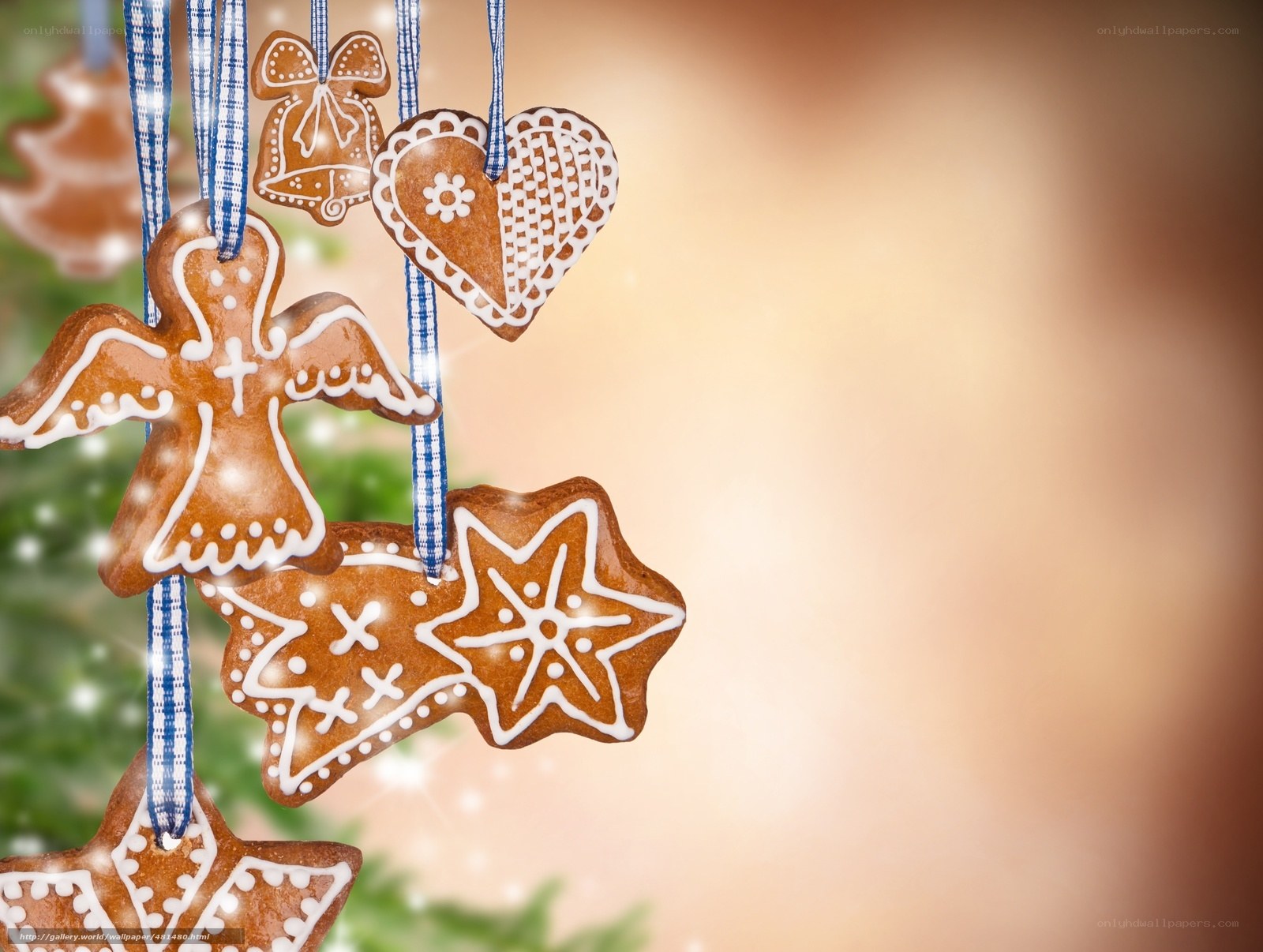 Gingerbread ornaments hanging