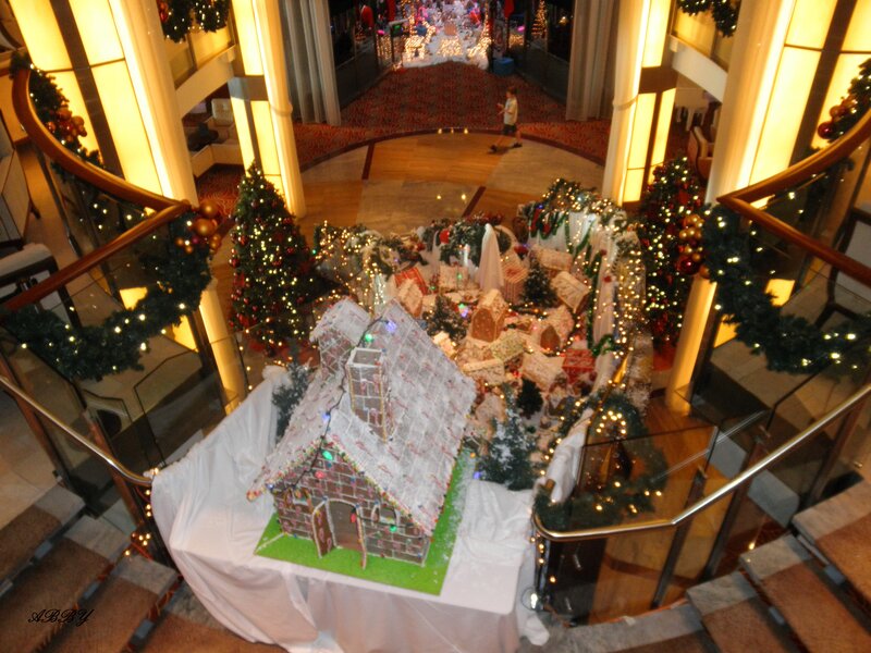 Gingerbread Village Display — White, Festive