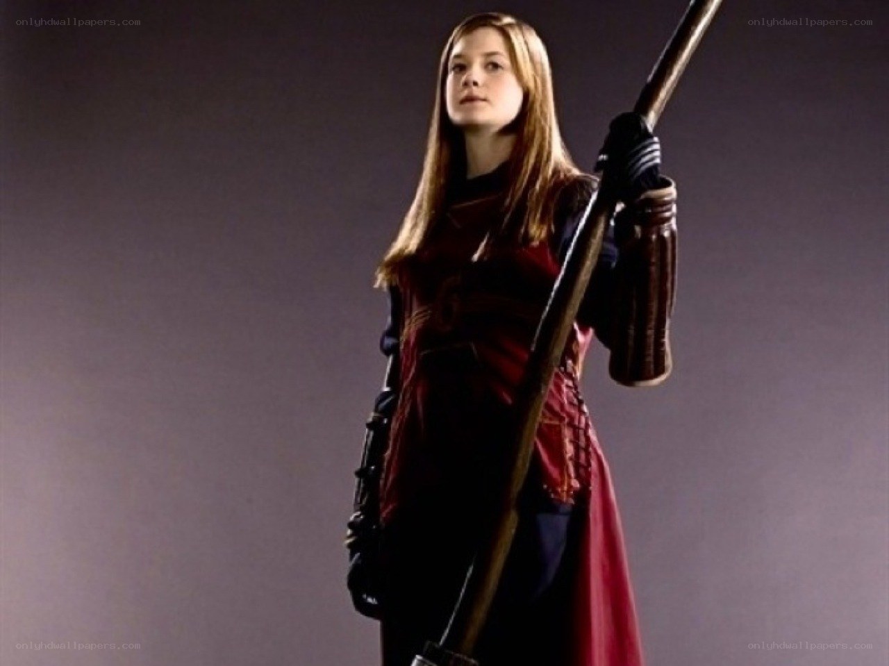 Ginny Weasley with a broom