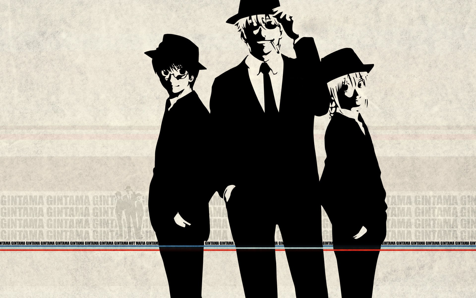 Gintama characters in silhouette