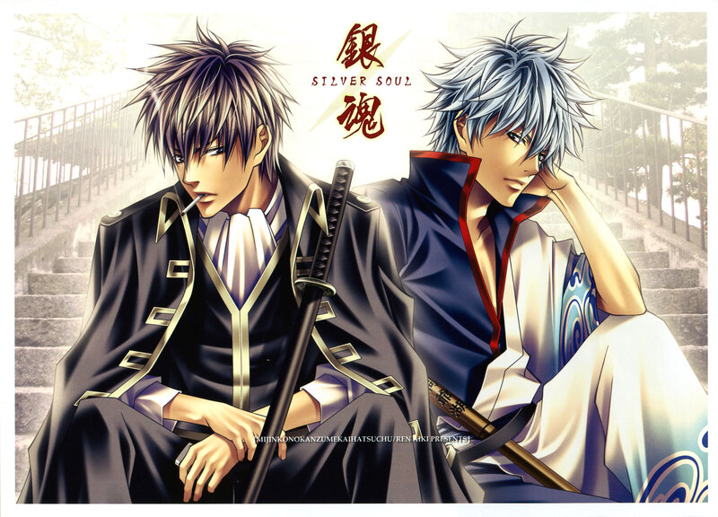 Gintama characters on stairs