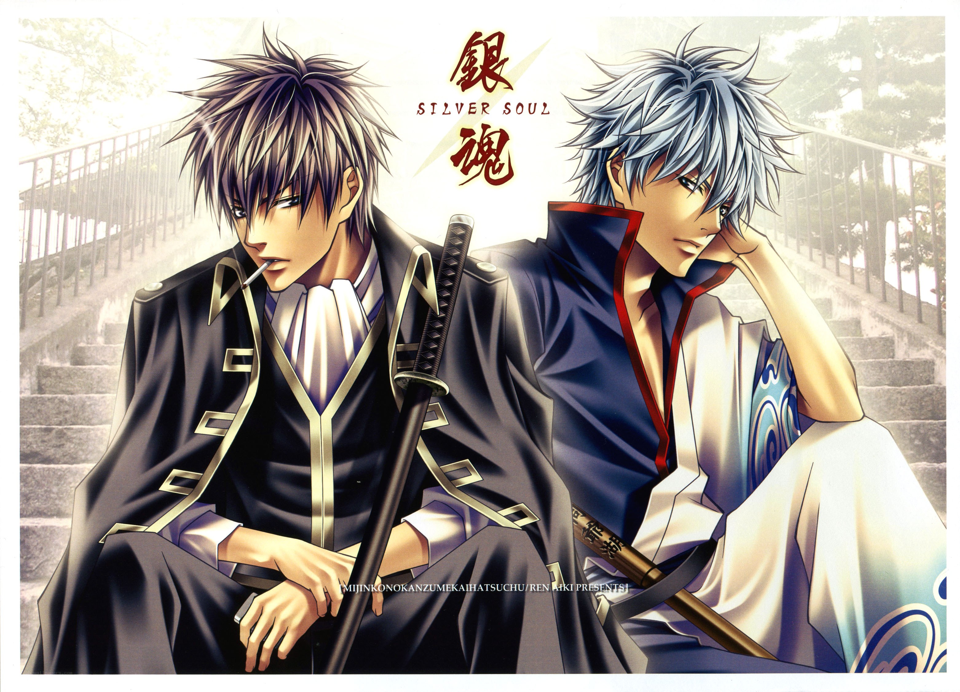 Gintama characters on stairs