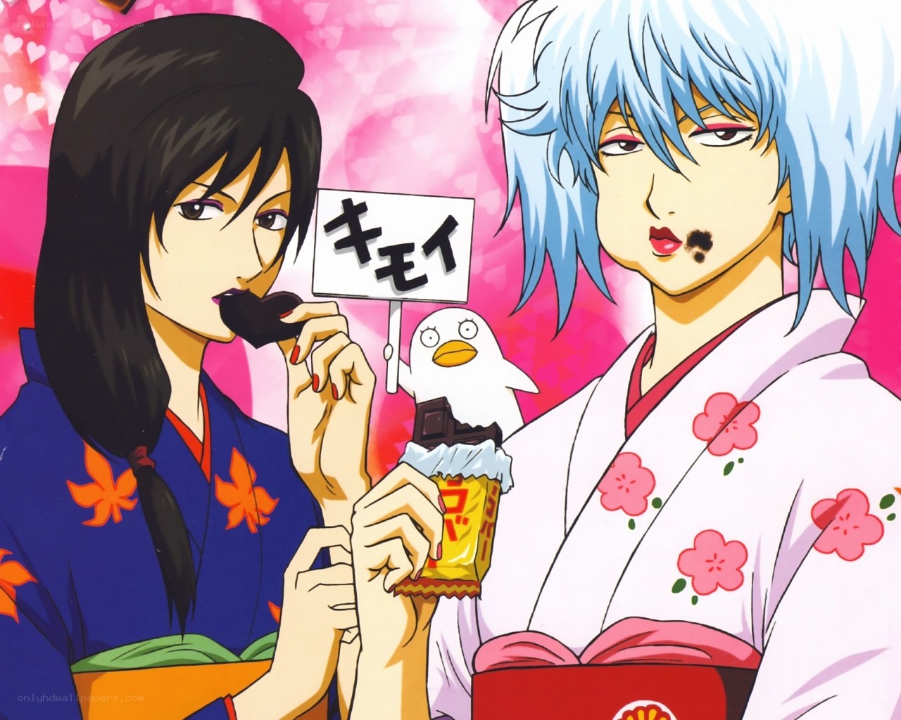 Gintama characters with chocolate