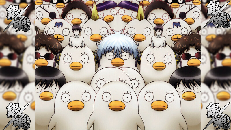 Gintoki Sakata Surrounded by Penguins