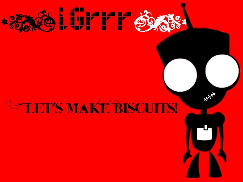 Giraffe character with biscuits text