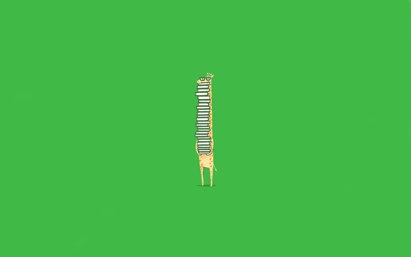Giraffe Holding Books