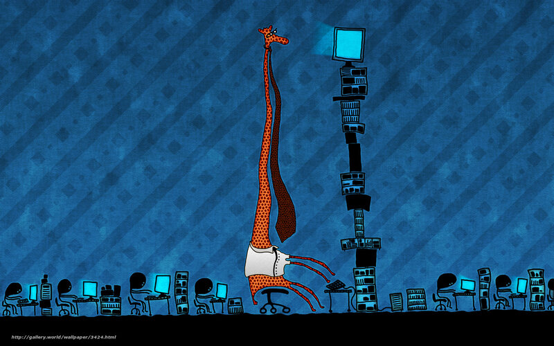 Giraffe in an office
